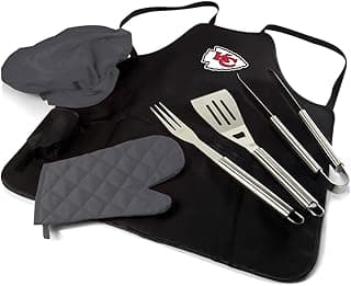 Picnic TIME BBQ Apron Tote Pro Grill Set, (Black with Gray Accents)