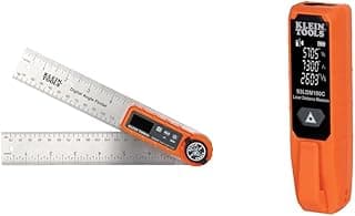 Klein Tools 935DAF Digital Angle Finder, Precision Measurements, Miter Saw Protractor Angle Calculation & 93LDM100C Compact Laser Distance Measure, 100 Feet, Measures in Feet, Inches, Meters image