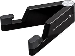 MONEER Cell Phone Stand, Phone Stand for Desk, Foldable & Portable iPhone Stand, Phone Holder Stand Compatible with All Mobile Phone, iPhone, iPad Mini, Tablet 4-10.5" (Black) image