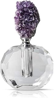 Vintage Perfume Bottles Natural Amethyst Cluster Crystal Empty Refillable Fragrance Bottle Home Decoration image