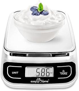 Easy@Home Digital Kitchen Scale Food Scale with High Precision to 0.04oz and 11 lbs Capacity, Digital Multifunction Measuring Scale, EKS-202 image