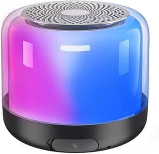 FUAUFAS Portable Bluetooth Speaker with Lights, Night Light LED Wireless Speaker, Magnetic Waterproof Speaker, Multicolor LED Auto-Changing,TWS,Perfect Mini Speaker for Shower, Home, Outdoor image