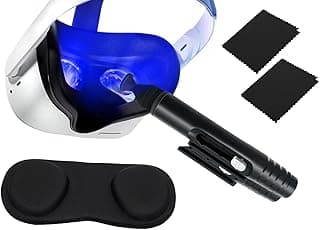 Kit for Cleaning Virtual Reality Accessories | Compatible with Oculus Quest 2 | Lens Cleaning Pen + Lens Cover + 2 Microfiber Cloths image