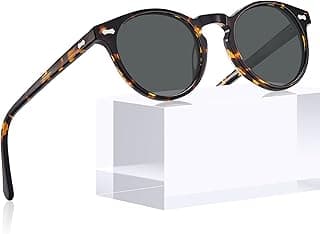 Vintage Round Acetate Polarized Sunglasses for Women UV Protection CA5288 image