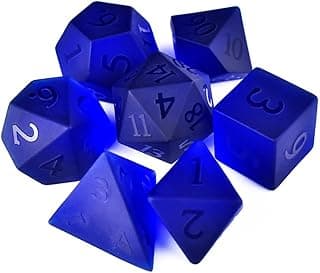 Blue Gemstone DND Dice Set, 7PCS Dungeons and Dragons Gem Dice Polyhedral Gem Stone Dice Set for Role Playing Game image