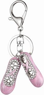 Mini Pointe Shoe Keyring Rhinestone Ballet Shoes Keychain Creative Handbag Purse Charms Key Holder Ballet Dancer for Women Girls (Random Color) image