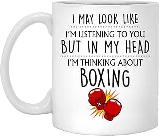 Boxing Gift, Boxing Mug, Funny Boxing Gifts For Dad, Boyfriend, Him, Men, Boxing Lover, Coffee Mug For Boxing Fight Fan 11oz, White, MUG-X5FD7RMW19-11oz image