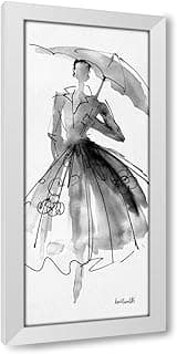 ArtDirect Fashion Sketchbook VI 12x24 White Modern Wood Framed Art Print by Tavoletti, Anne
