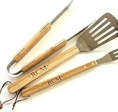 Personalized BBQ Grill Tool Set Custom Engraved Barbecue Grilling Set 3 Pieces image