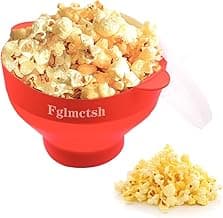 The Original Microwave Popcorn Popper, Silicone Popcorn Maker Collapsible Bowl BPA -Free, Hot Air Popcorn Maker, No Oil Required，Red an Blue image