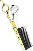 Professional 6-Inch Hairdressing Scissors Set with Comb - Stylish Hair Cutting Shears for Layering,Hair Scissors,Personalized Hair Scissors, Flat Scissors,Bangs Scissors,Blue image