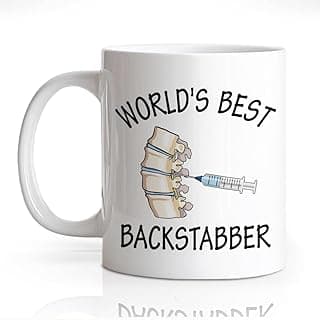 DYJYBMY World'S Best Backstabber Mug, Funny Anesthesiologist Doctor Cup, Birthday Christmas Gifts for Anesthesiologist Pharmacist Technician Nurse, Graduation Gifts for Medical Student, Md