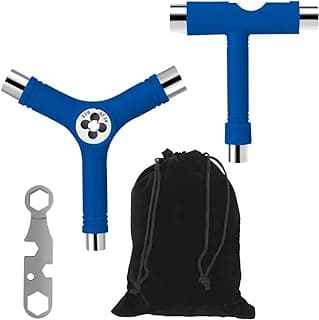 Sonku Blue All-in-One Skateboard Tool, Multifunctional Portable Skateboard T-Tool and Y-Tool Accessory with Screwdriver Wrench Storage in A Bag image