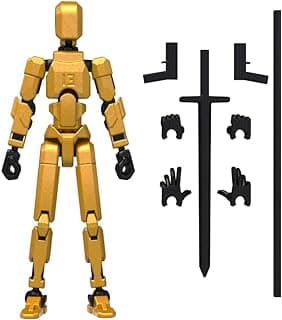 MerryXD Titan 13 Action Figure,Assembly Completed Dummy 13 Action Figure Lucky 13 Action Figure T13 Action Figure 3D Printed Multi-Jointed Movable, Nova 13 Action Figure Toy Gloden image