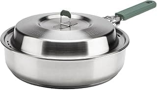 GERBER Gear ComplEAT Saute Pan - Portable Outdoor Saute Pan with Stainless Steel Construction - Premium Camp Cookware - Features Detachable Handle