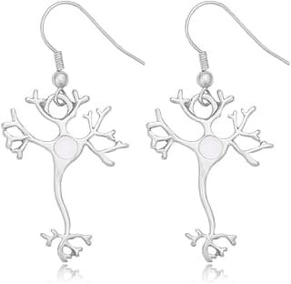 Science Jewelry Nerve Cell Dangle Earrings image