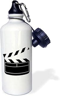 3dRose "Movie Clapboard" Sports Water Bottle, 21 oz, White