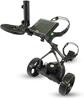 GT Electric Golf Cart - Golf Bag Caddy with Lightweight Lithium Battery, Charger - Push Powered Trolley - Graphite image