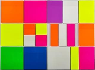 Transparent Sticky Notes for Books, 950 Sheets Translucent Sticky Notes Set, Colorful Clear Sticky Notes Different Sizes 19 Pads (7 Colors, Set 19 Pads 950 Sheets) image