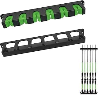 Fishing Rod Holders Wall Mounted, Fishing Rod Rack, Fishing Pole Holder for Garage, Hold Up to Organizer 6 Rods or Fishing Rod Combos image