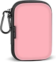 Earbud Case Earphone Carrying Case Holder Headphone Small Pouch Electronic Organizer Travel Bag for Phone Charger Cable, Cord, Bose Wired Earbuds, USB Flash Drive, SD Cards -Pink image