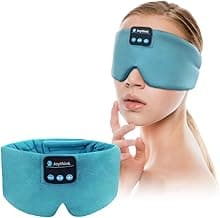 Joythink Sleep Headphones Bluetooth Sleep Mask Silk Kids Children Wireless Headband Headphones for Sleeping Travel Adjustable Sleeping Eye Mask with Thin Speaker image