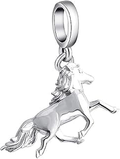 Mustang Horse Farm Cowboy Horseback Rider 925 Sterling Silver Charm Bead For Pandora & Similar Charm Bracelets image