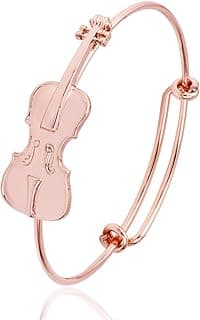 Preppy Bracelets Music Lover Violin Stretch Bangle Bracelet Jewelry Gifts image