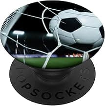 Soccer Ball in Goal Net - Sport Soccer Lover PopSockets Standard PopGrip image