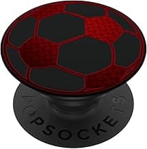 Red Soccer Ball On a Black PopSockets Standard PopGrip image