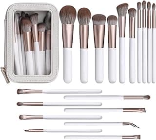 18Pcs makeup brush set pearlescent white makeup tools high-end super soft bristle quick-drying makeup brush eye shadow brush set image