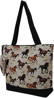 NGIL Medium Top Zipper Closure Canvas Tote Bag with Attached Matching Coin Purse For Moms and Nurses image