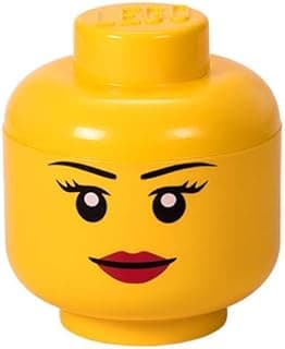 LEGO Storage Heads Stackable Storage Container - Buildable Organizational Bins for Kid’s Toys and Accessories - 6.30 x 6.30 x 7.28in - Small, Girl, Holds 250 Bricks image