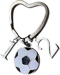 Personalized Soccer Keychain with Jersey Number Charm, Custom Soccer Gift, Soccer Jewelry, Gift for Soccer Player, Soccer Mom and Soccer Teams image