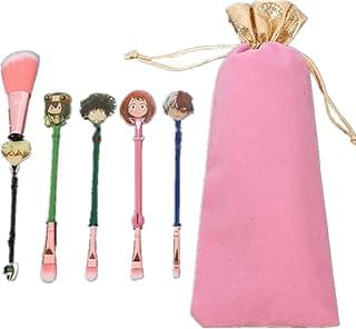 AwwwCos My Hero Academia Makeup Brushes 5Pcs Creative Figure Theme Cosmetic Tools Foundation Eyeshades Brush Kit image