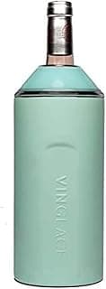 Vinglacé Wine Bottle Chiller- Portable Champagne Insulator- Stainless Steel Wine Cooler Sleeve, Sea Glass image
