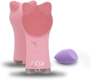 Facial Cleansing Brush - Rechargeable Electric Facial Scrubber & Exfoliator - Waterproof Soft Silicone Brush for Deep Cleaning & Exfoliating - 6 Mode Vibrating & Massaging Face Wash Brush - Pink image