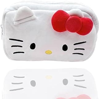 Cute Kitty Cosmetic Bag, Cartoon Makeup Bag for Girls, Kawaii Anime Cartoon Capacity bag case for women image