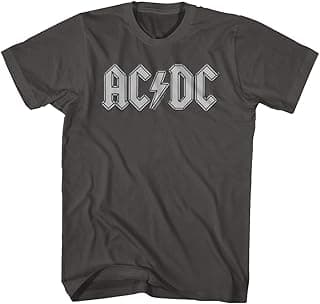 AC/DC Vintage Rock Band Music Group Grey Logo Adult T-Shirt Tee image