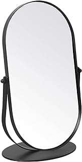 LONGSHENG - SINCE 2001 - Black Table Portable Mirror for Bedroom Cosmetic Dresser, 11 Inch Makeup Mirror for Desk Large Mirror for Home Bathrom image