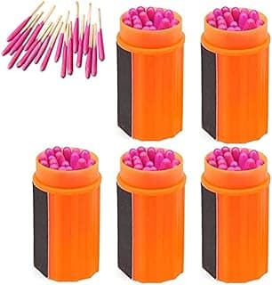 Waterproof Matches Survival Kit, Stormproof Matches with Case, 20pcs Fire Starter, Emergencys Fire Starter Matches for Hiking Camping Outdoor Survival (100pcs), 5Pcs image
