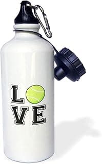 3dRose Print of Love Tennis-Sports Water Bottle, 21 oz, White image
