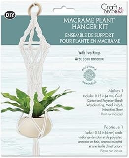 DIY Cord Macrame Planter Hanger Kit White - for Porch Decor, Gifting, Indoor/Outdoor image