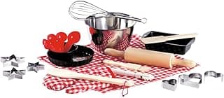 Kids Baking Set, 16 Piece Stainless Steel Set for Kids to Make Right Baking, Kids Baking Utensils in Large Set as a Gift for Little Ones