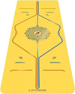 Liforme Travel Yoga mat – Patented Alignment System, Warrior-Like Grip, Non-Slip, Eco-Friendly, Ultra-Lightweight and Sweat Resistant, Made with Natural Rubber image
