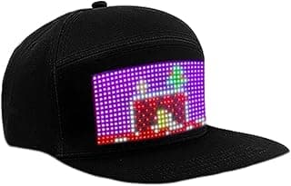 LED Display Baseball Cap, App Controlled, Customizable Messages and Emojis image