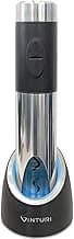 Vinturi Electric Rechargeable Wine Opener with Base and Foil Cutter, Silver image