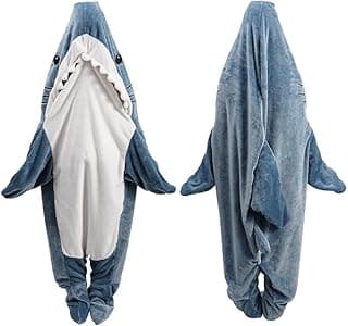 Gudina Shark Blanket Hoodie Onesie, Shark Onesie Adult, Shark Sleeping Bag for Adult (XXL) image