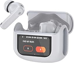 Wireless Earbuds, Bluetooth 5.4 Ear Buds with Multifunctional Touch Screen, 48H Bass Stereo Headphones with ANC/ENC Noise Cancelling/Transparency Mode, IP7 Earphones with 5 EQ Modes, Grey image