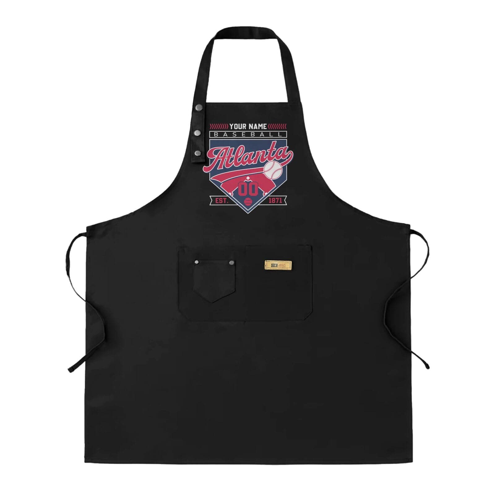 Custom Aprons Personalized Custom Baseball Style Apron Adjustable Waterproof Aprons with Pockets for Men Women image